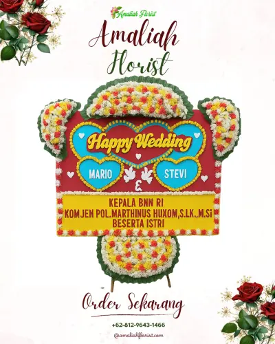 Karangan Papan Bunga Pernikahan di Cakung Timur